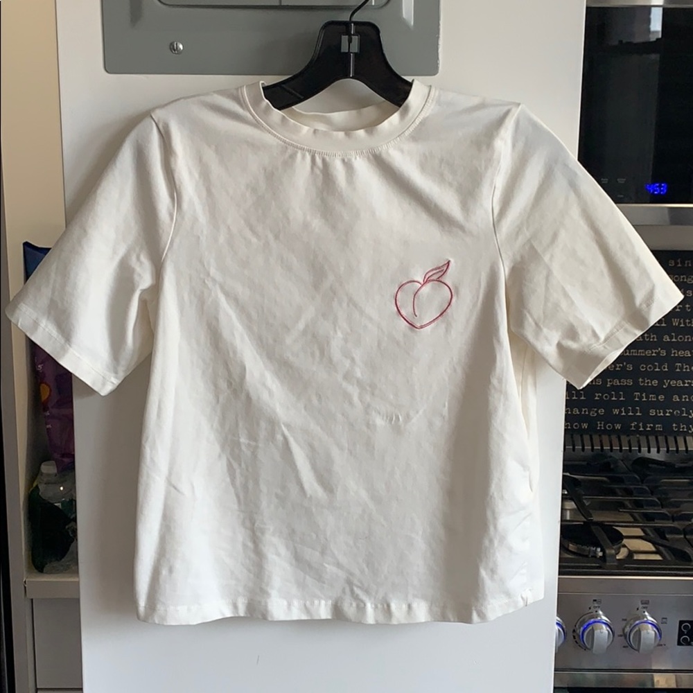 Finders Keepers Cute White Peach T-Shirt